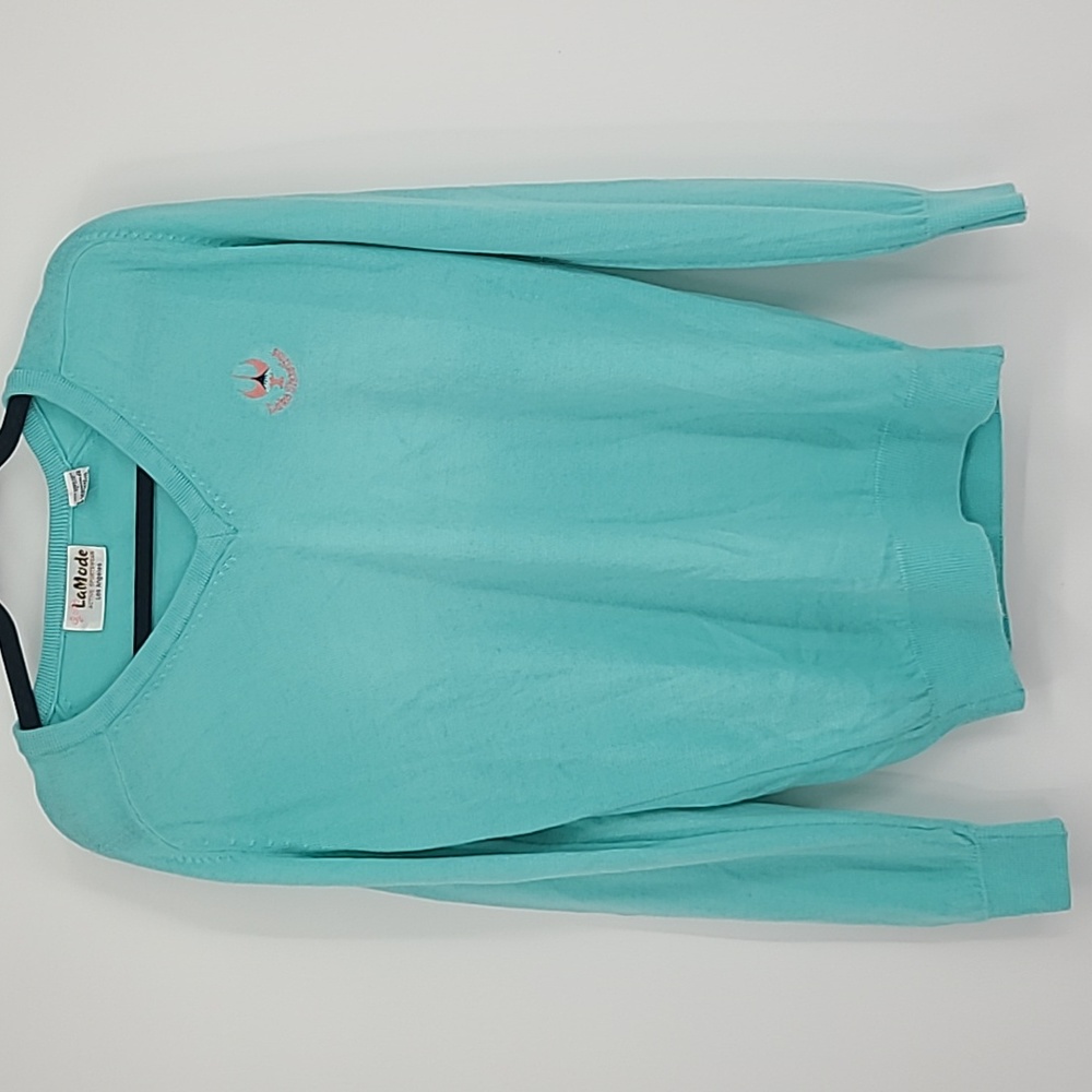 Vintage lake Shastina v neck teal sweater large womens